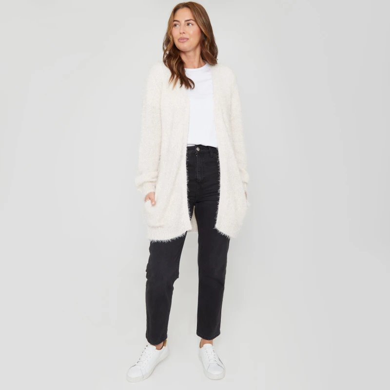 Image of Be You Fluffy Cardigan - Cream Cream 8 - 10