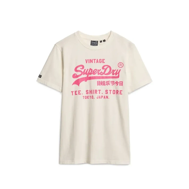 Image of Superdry Patterned T-Shirt Superdry Neon Vintage Logo Beige Male M