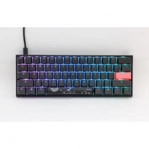 image of Ducky One 2 Mecha Mini (V2) RGB DS PBT Blue Cherry MX Mechanical Keyboard - Black (DK-DKME2061ST-CUSPDAAT1) (US Layout)