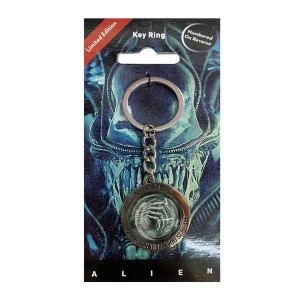 image of Alien Metal Keychain In Space No One Can Hear You Scream