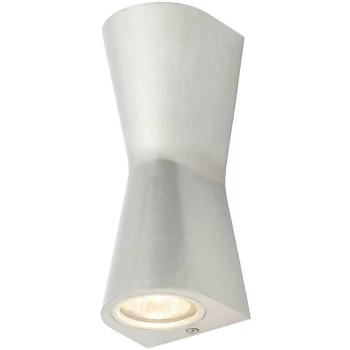 Image of Up and Down Wall Light SKYE Polished Aluminium down light Outdoor Lights Exterior Additional Security Lighting Effect Front Door LED - Zinc