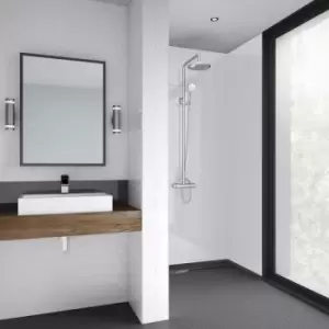 Image of Mermaid Acrylic Shower Wall Panel Heather 2440mm x 900mm x 4mm in Grey