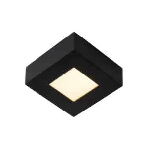 image of Lucide brice-led - Flush Ceiling Light Bathroom - LED Dim. - 1x8W 3000K - IP44 - Black