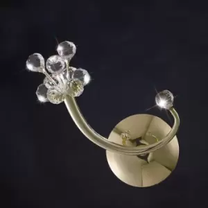 Image of Octavia wall light with switch 1 bulb right side gold / crystal