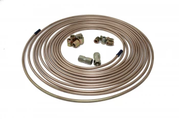 Image of 25ftx Cupro Copper Nickel Brake Pipe 3/16 5x Male & Female Nut 2x Joiner 10x1mm
