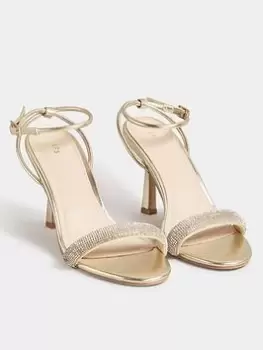 Long Tall Sally Diamante Heel Sandal Gold