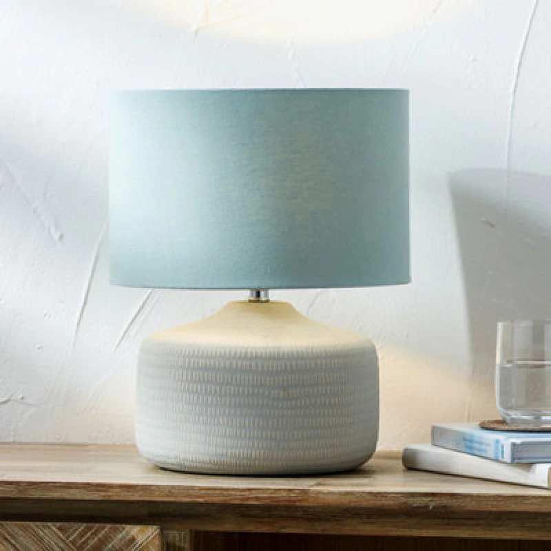 Image of Kai Duck Egg Textured Ceramic Table Lamp
