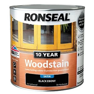 Image of Ronseal 10 Year Woodstain - Black Ebony 2.5L
