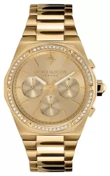 Image of Olivia Burton 24000103 Hexa Multifunction Gold Dial Crystal Watch