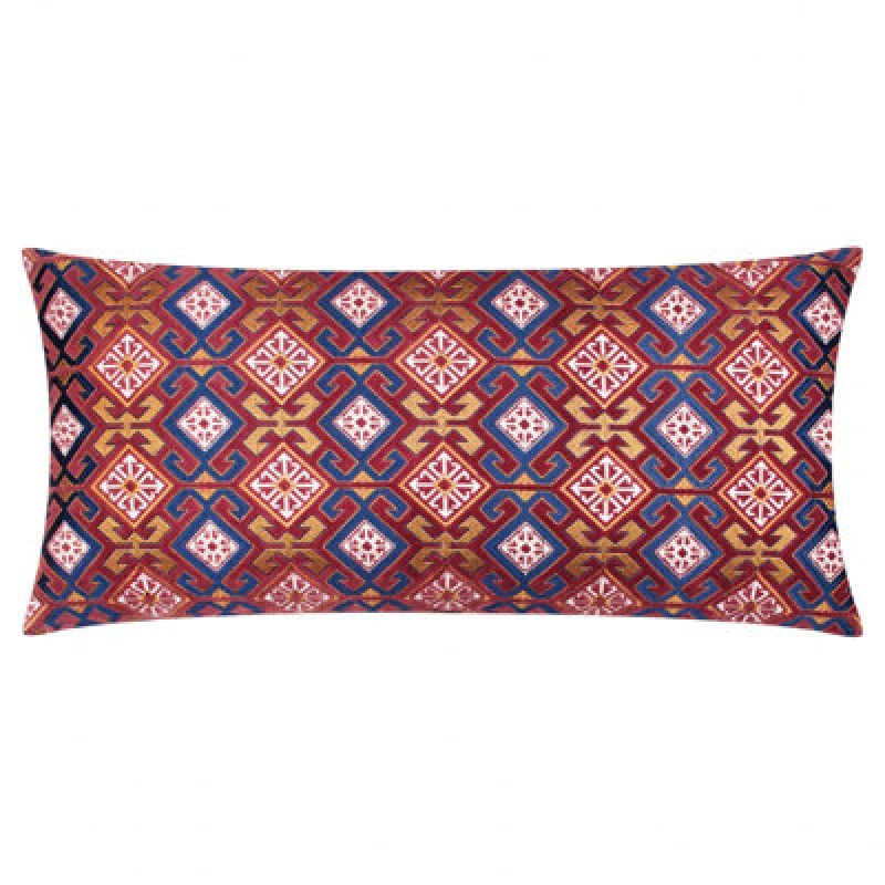 Image of Paoletti Paoletti Laurel Floral Embroidered Cushion Red One Size Unisex 5025532864635