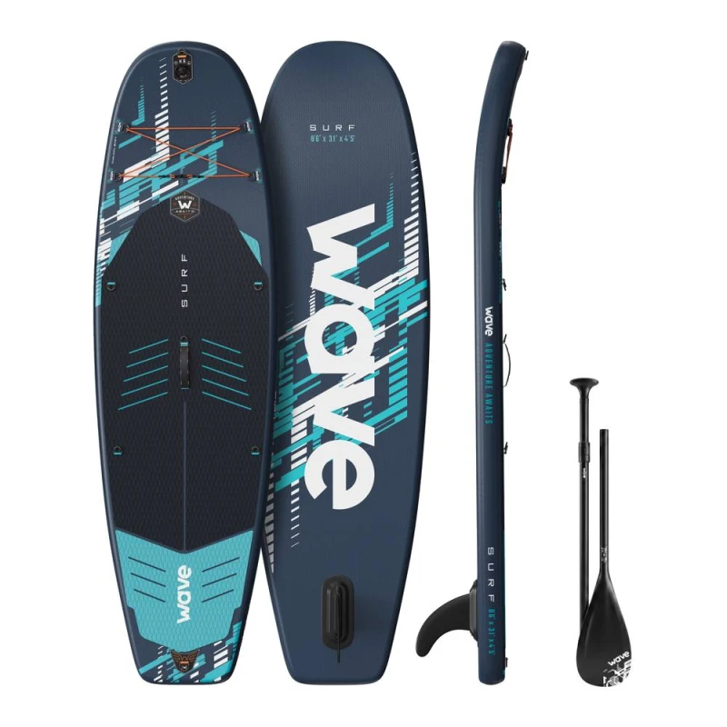 Image of Wave Sups Wave Surf 3.0 Inflatable Paddleboard 8'6ft in Navy Navy Unisex
