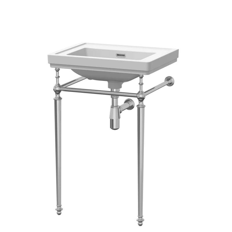 Image of Balterley Traditional 0 Tap Hole Fireclay Basin Wash Stand Bottle Trap 500mm in White White Unisex