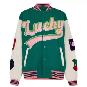 Image of Daisy Street Varsity Jacket - Green