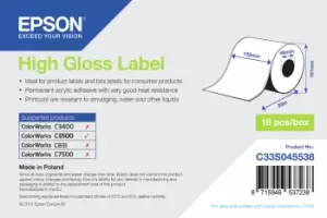 Image of Epson C33S045538 Format-etikettes gloss 102mm x 33m for Epson TM-C...