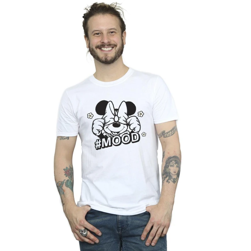Image of Disney Men Minnie Mouse Mood T-Shirt in White Size: large White L Male 5063153640740