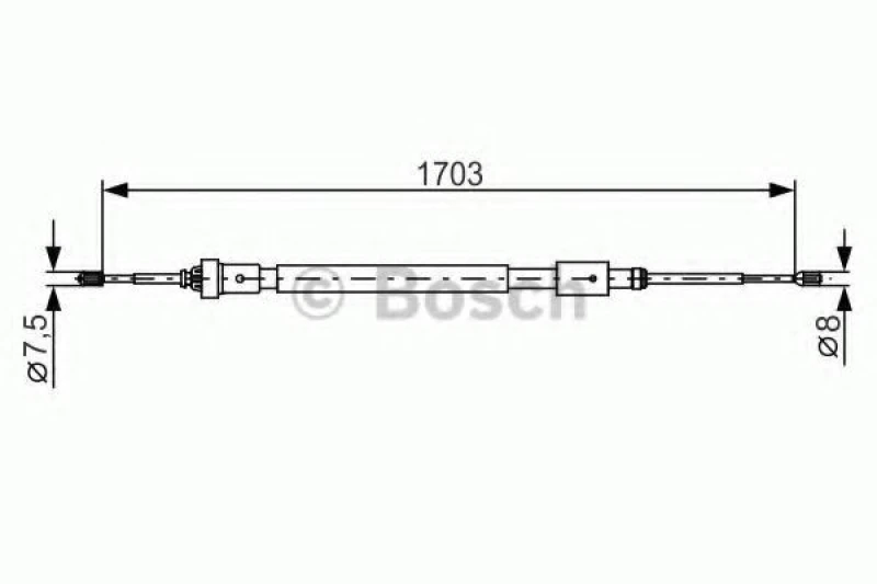 Image of Bosch 1 987 482 315 Brake Cable 1703mm Cable,parking brake (124)