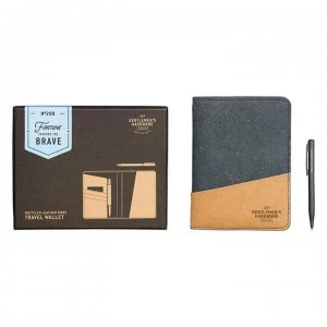 Image of Gentlemens Hardware Travel Wallet Recycled Leather - Black/Tan