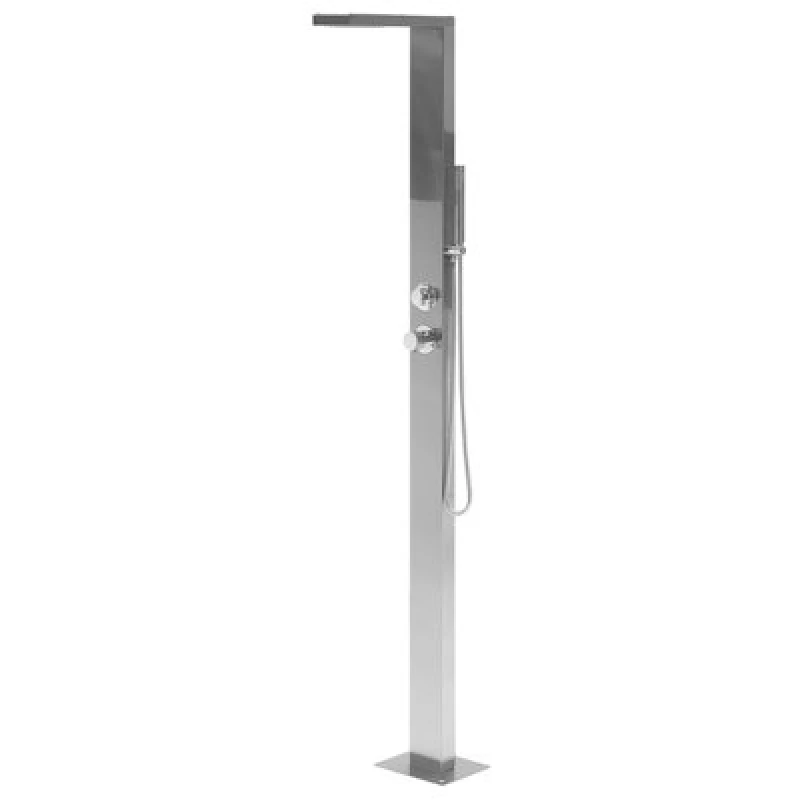 Image of Beliani Freestanding Outdoor Shower Lotzorai Silver