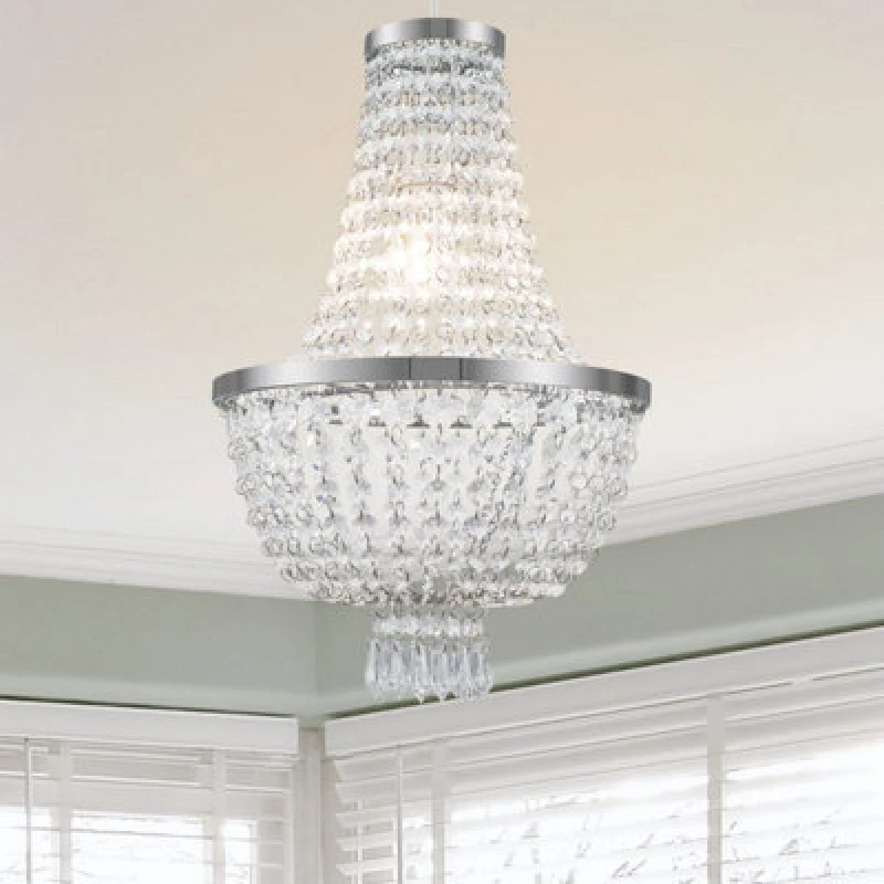 Image of Cosylyte Adelle 2-Tier Easyfit Classic Beaded Lamp Shade - Clear