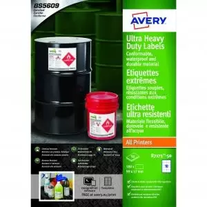 Image of Avery B7173-50 Ultra Resistant Labels 50 sheets - 10 Labels per Sheet