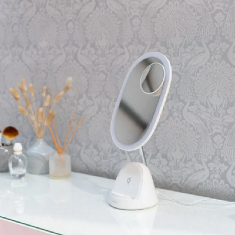 Image of ValueLights LED Make Up Mirror with Wireless Phone Charging White