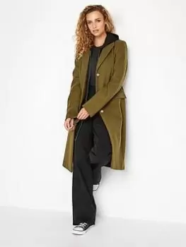 Long Tall Sally City Coat - Olive, Green, Size 14, Women