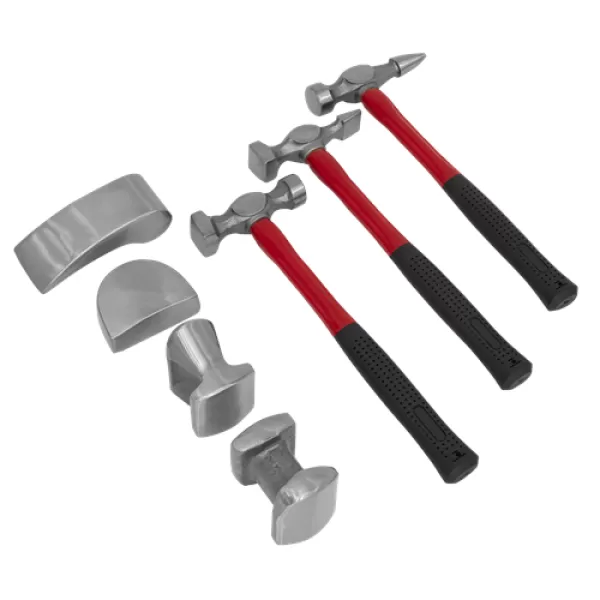 Image of Genuine SEALEY CB707 Panel Beating Set 7pc Drop-Forged Fibreglass Shafts