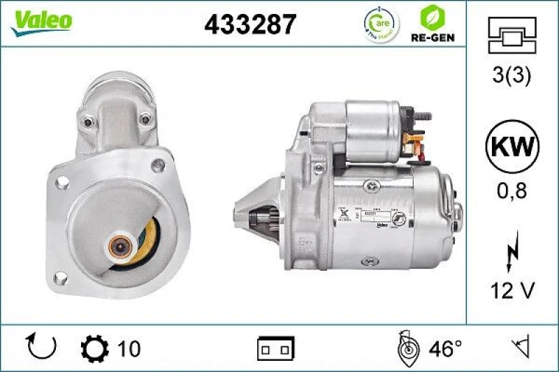 Image of Starter motor VALEO 433287