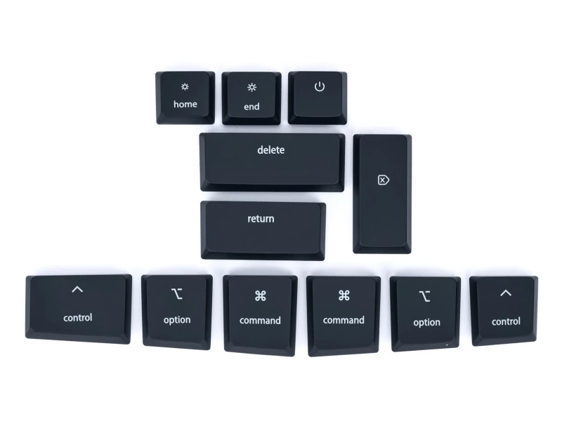 Image of Kinesis mWave MAC Black PC Keycaps for KB150P-TAC. Note: Basic reprogr