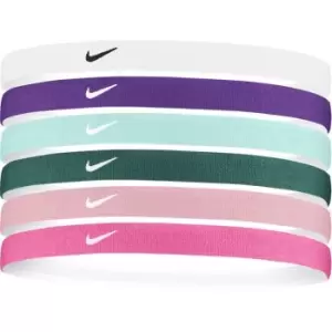 Image of Nike Headbands 6pk Printed - White