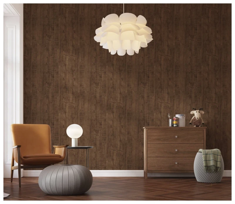 Image of Arthouse Arthouse Luxe Timber Brown Wallpaper