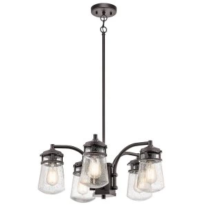 Image of 5 Light Outdoor Chandelier Pendant Lighting Bronze IP44, E27