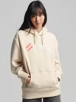 Image of Superdry Code Applique Sweatshirt -beige, Beige, Size Xs/S, Women