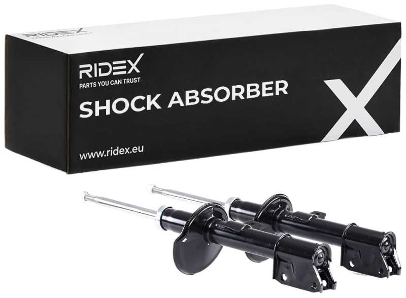Image of RIDEX 854S2367 Shock absorber Front Axle, Gas Pressure, Twin-Tube, Suspension Strut, Bottom Yoke Shock Absorber (854)