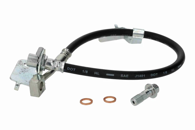 Image of VAICO V58-0131 Brake Hose Green Mobility Parts Front Axle Left Brake Hose (83)