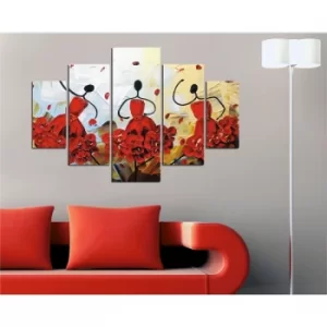 image of ST135 Multicolor Decorative MDF Painting (5 Pieces)