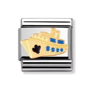 image of Nomination Classic Gold & Enamel Ship Charm