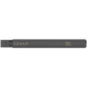 Image of Wera 800 S Slotted Bits for Impact Screwdrivers, 1.2 x 6.5 x 70 mm - N/A