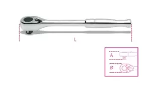 Image of Beta Tools 920M/55 1/2" Sq Drive Reversible Ratchet Metal Handle 009200893