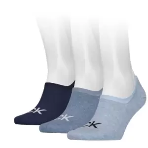 Image of Calvin Klein Foot Logo 3 Pack Socks Mens - Blue