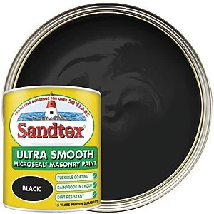 Image of Sandtex Ultra Smooth Masonry Paint - Black 1L