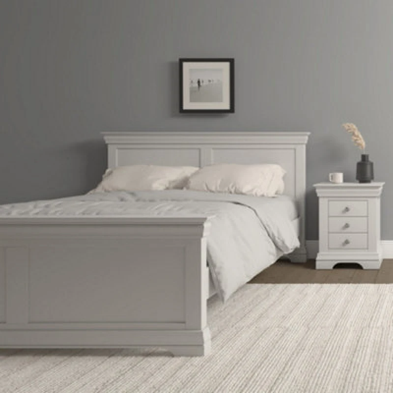 Image of Seconique Bordeaux 5ft King Size Bed High Foot End Ivory (Partial Assembly)