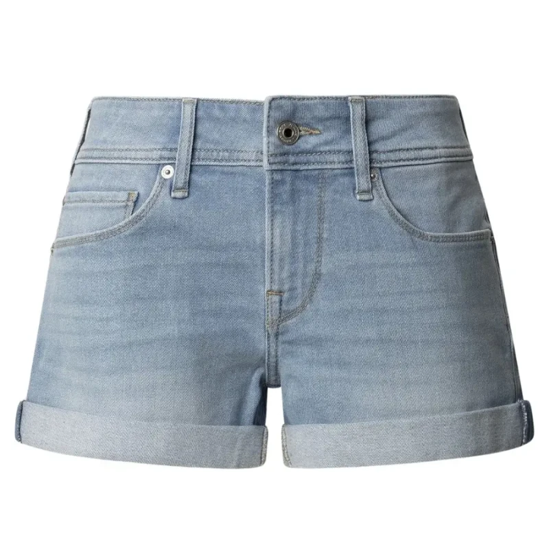 Image of Pepe Jeans Womens shorts Pepe Jeans Siouxie Regular Bleu Female 34