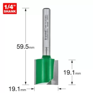 Image of Trend CRAFTPRO Two Flute Straight Router Cutter 19.1mm 19.1mm 1/4"