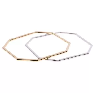 image of Ladies Karen Millen Two-tone steel/gold plate Octagon Double Bangle KMJ855-23-03