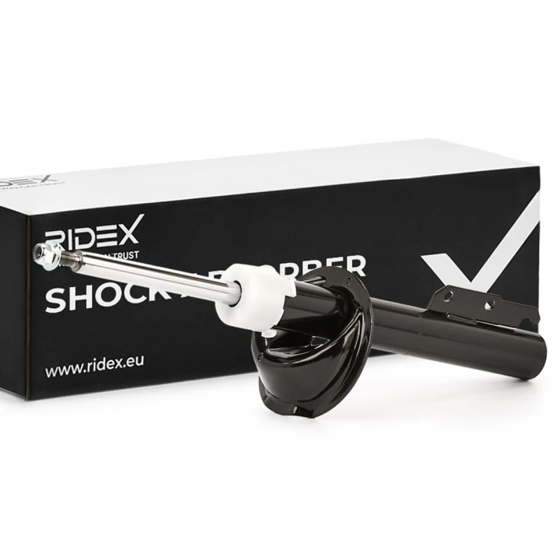 Image of RIDEX 854S0136 Shock absorber Front Axle, Gas Pressure, Twin-Tube, Spring-bearing Damper, Top pin Shock Absorber (854)