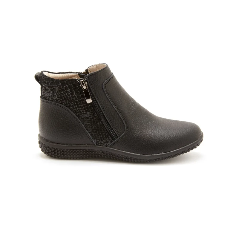 Image of Pediconfort Womens double zip ankle boots with air soles Pediconfort Noir Female 36