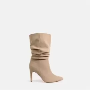 Missguided Suede ruched ankle boot - Neutral