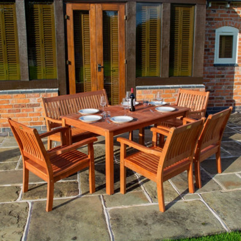 Image of Rowlinson Willington Rectangular Table 6 Seat Set WILRECSET4