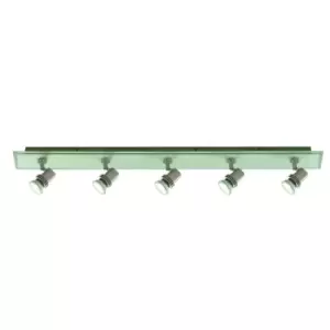 Image of Top Hat 5 Light Adjustable Ceiling Spotlight Satin Silver, GU10